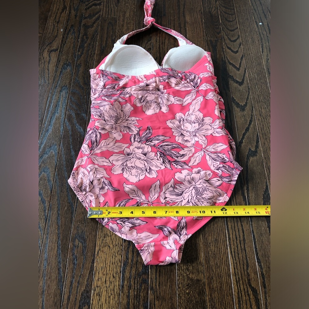 Isabel Maternity Women’s L Pink Floral Halter One-Piece Swim Bathing Suit - EUC! - Picture 8 of 12